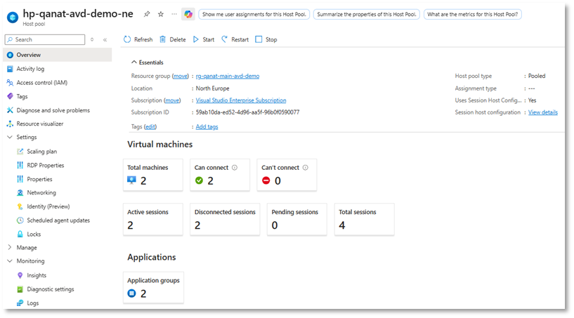 AVD Scaling Plan dynamic autoscaling
