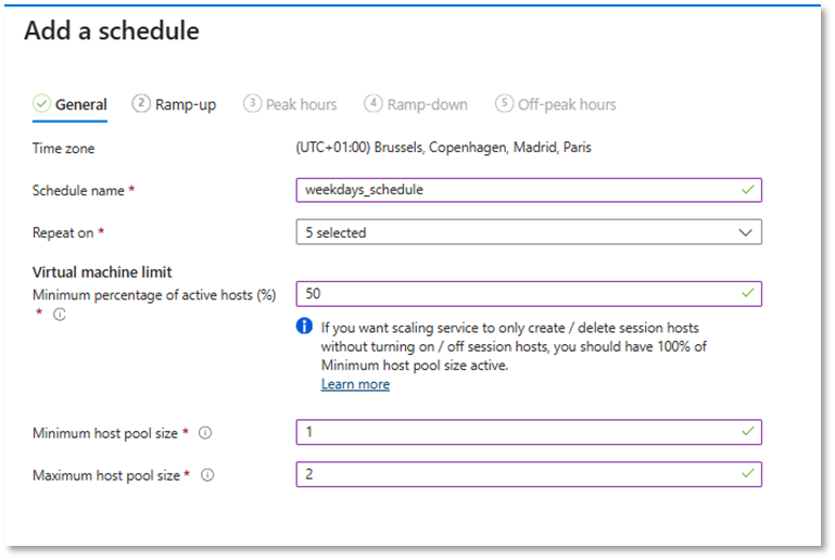 AVD Scaling Plan configuración