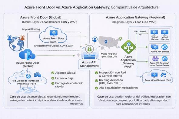 Arquitectura segura para IA: Application Gateway vs Azure Frontdoor